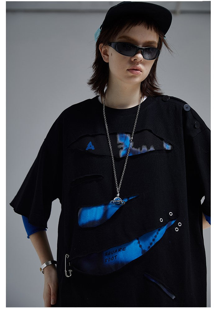 A SQUARE ROOT "Sliced" Layered Tee