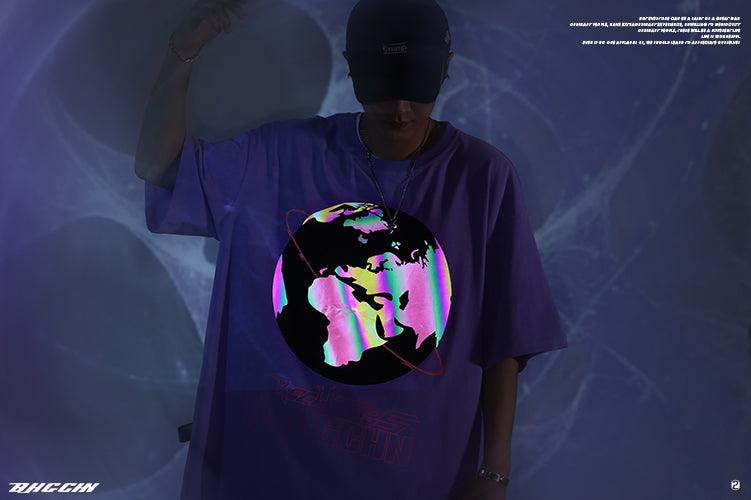 BJHG 3M Reflective Rainbow Earth Tee
