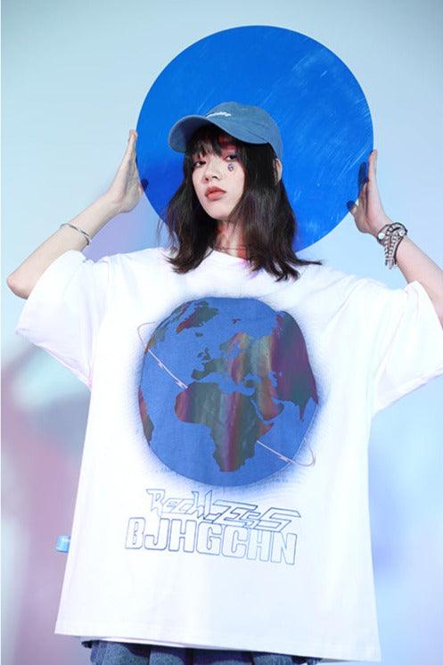BJHG 3M Reflective Rainbow Earth Tee