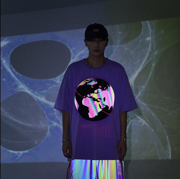 BJHG 3M Reflective Rainbow Earth Tee