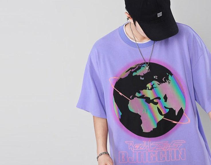 BJHG 3M Reflective Rainbow Earth Tee