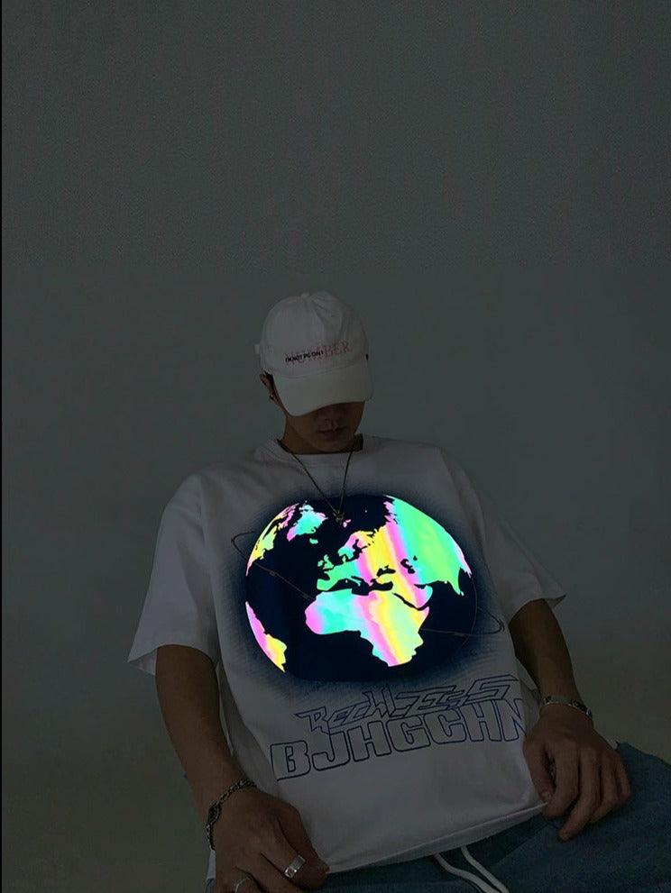 BJHG 3M Reflective Rainbow Earth Tee