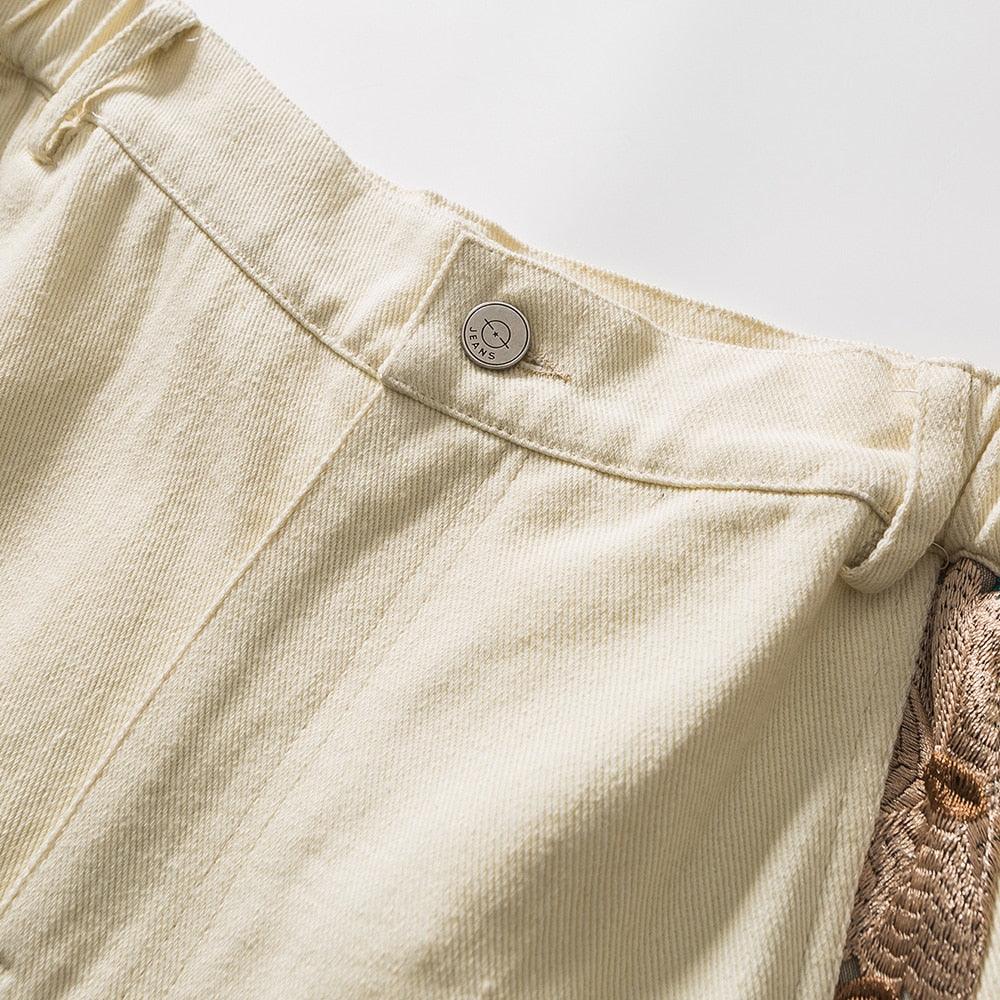 Embroidered Floral Patchwork Shorts