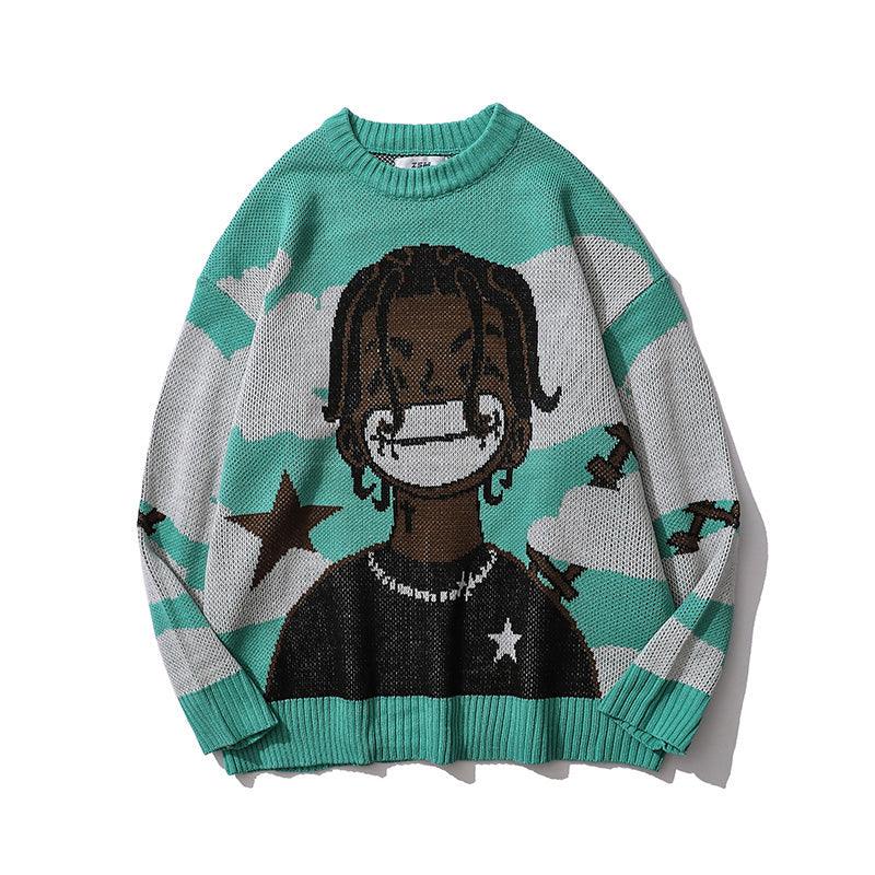 “Smile” Anime Knit Sweater