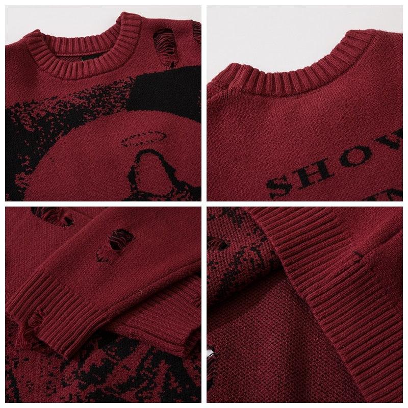 "Reaper" Ripped Knit Sweater