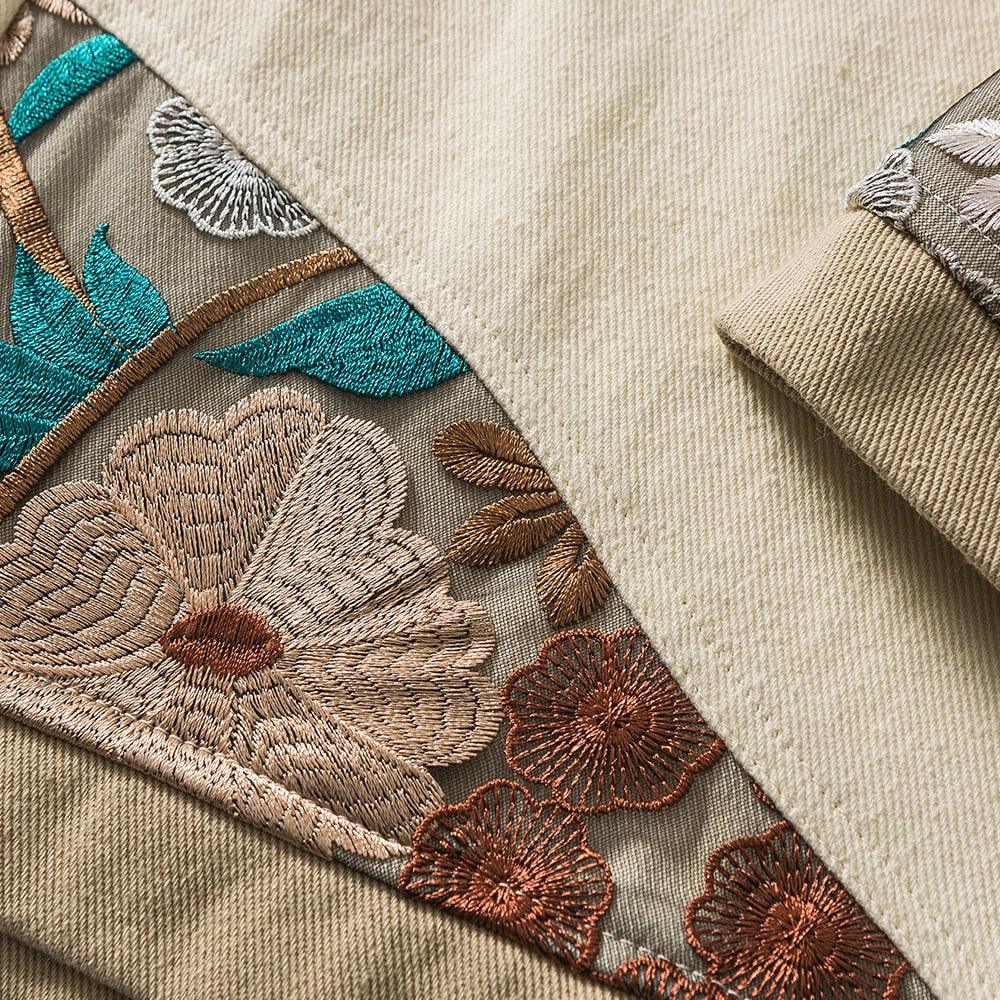 Embroidered Floral Patchwork Shorts
