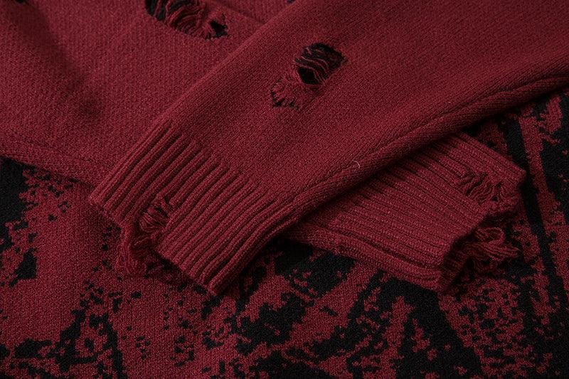 "Reaper" Ripped Knit Sweater