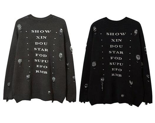 "Reaper" Ripped Knit Sweater