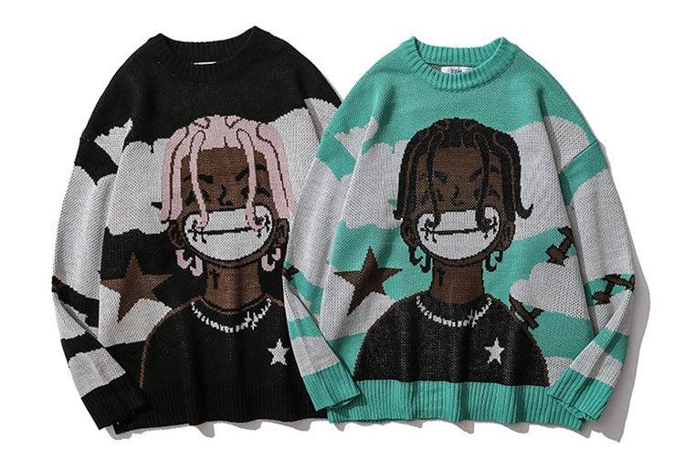 “Smile” Anime Knit Sweater