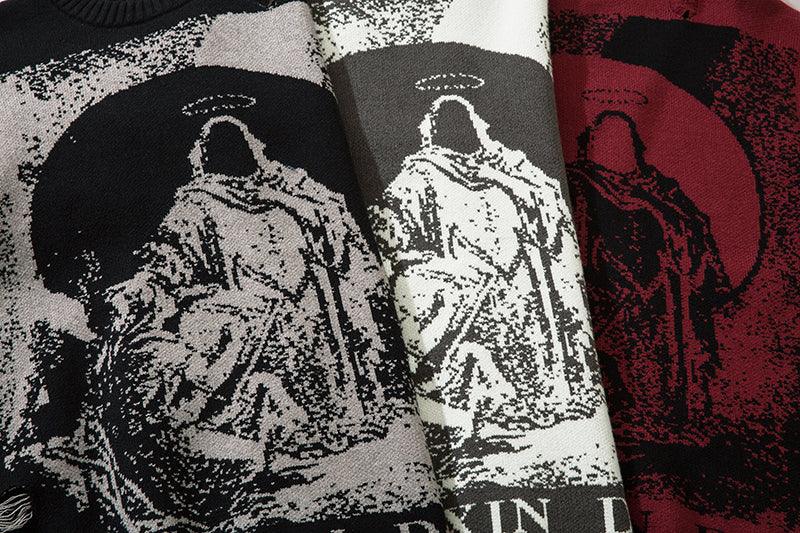 "Reaper" Ripped Knit Sweater
