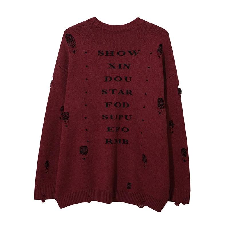 "Reaper" Ripped Knit Sweater