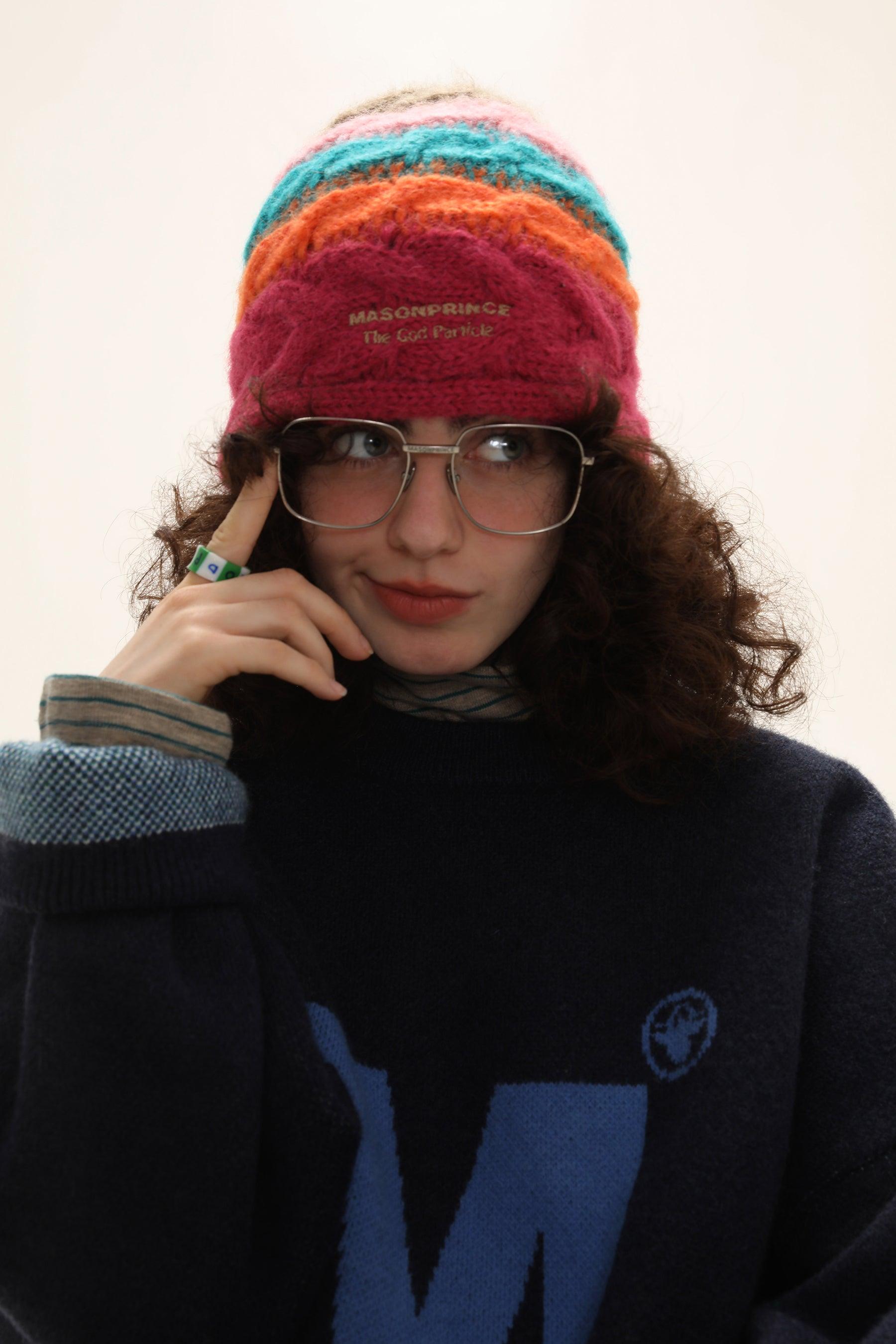 MASONPRINCE Multi Color Alpaca Hand-Knit Beanie