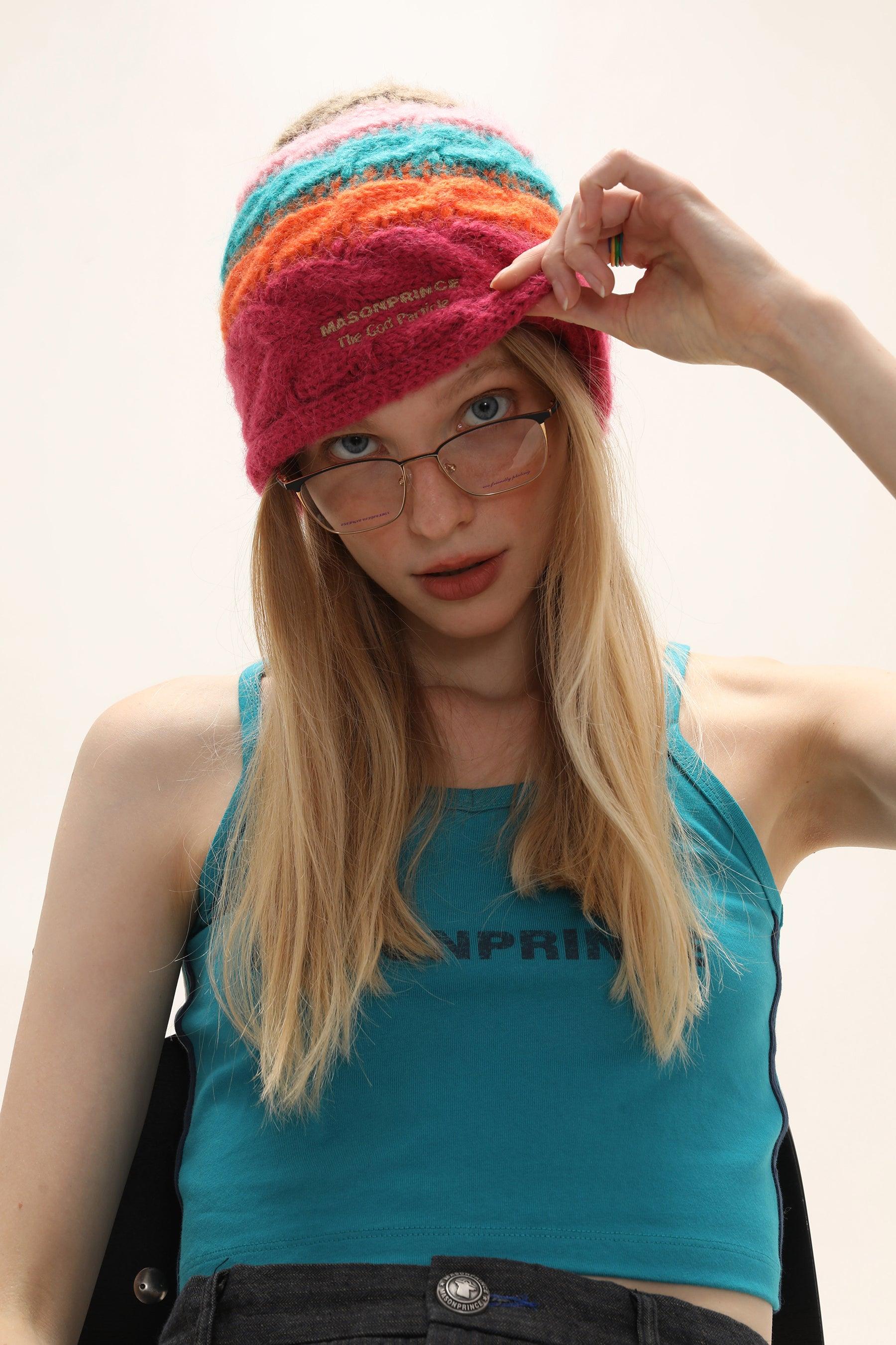MASONPRINCE Multi Color Alpaca Hand-Knit Beanie