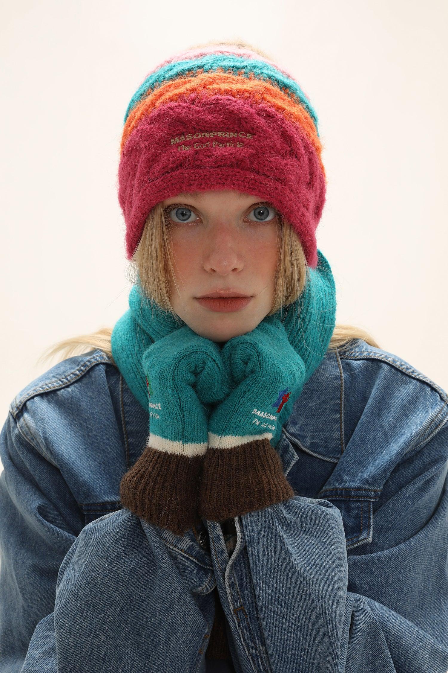 MASONPRINCE Multi Color Alpaca Hand-Knit Beanie