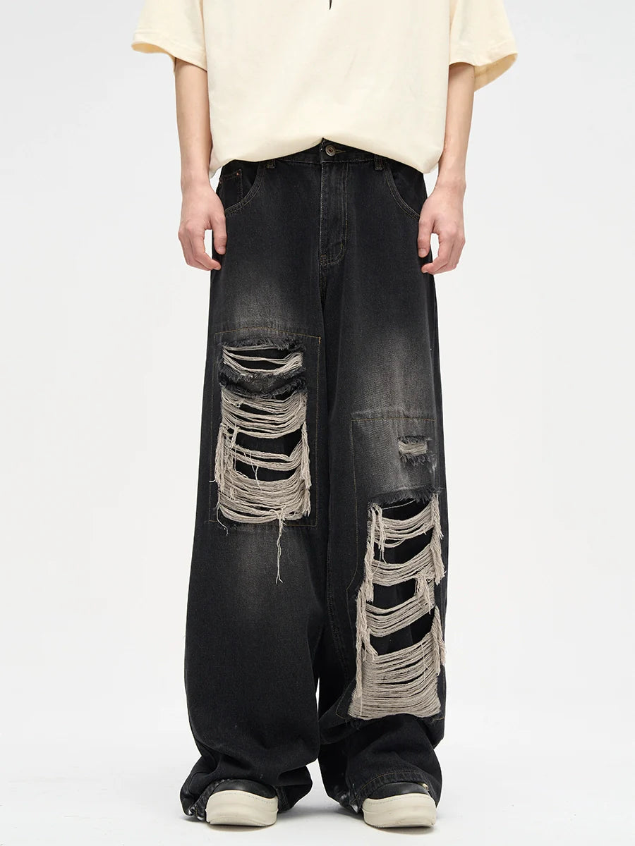 WLNEXT Patched Distressed Jeans