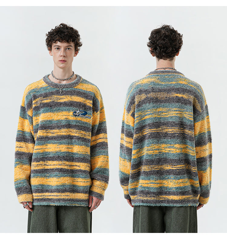 BJHG Contrast Painted Stripe Sweater