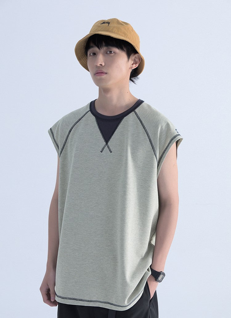 Mentmate Contrast Stitched Sleeveless Tee