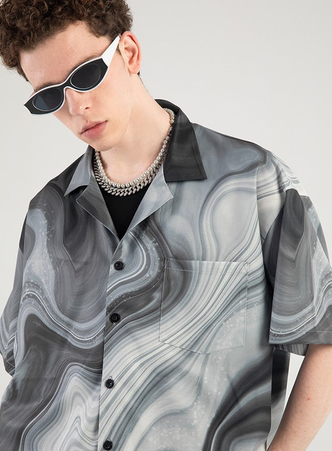 NOSAW Marble Button Up Shirt
