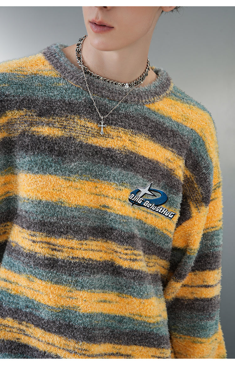 BJHG Contrast Painted Stripe Sweater