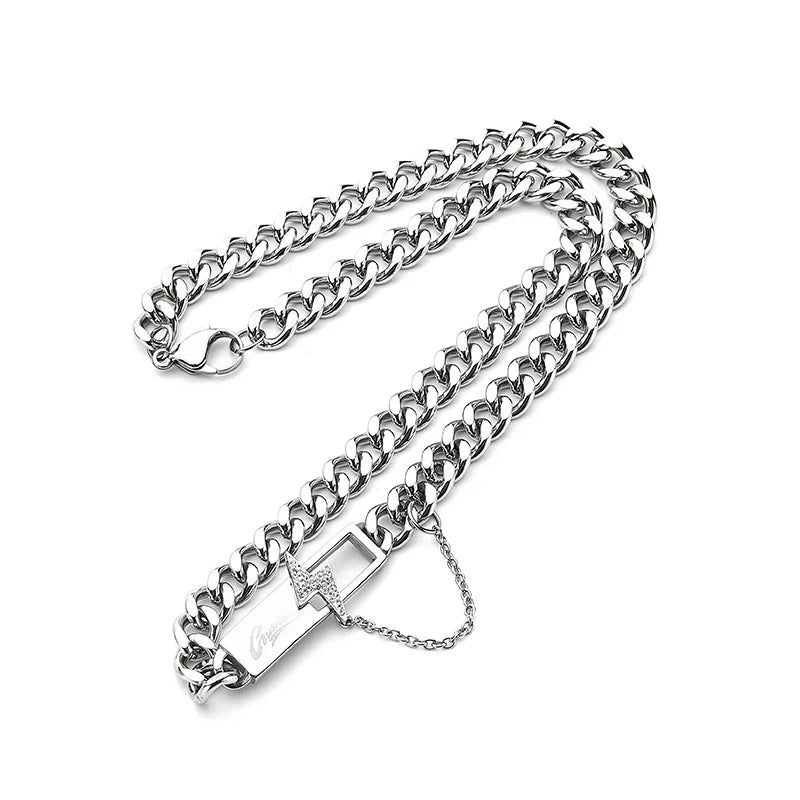 GUUKA "Lightning Bar" Double Chain Necklace