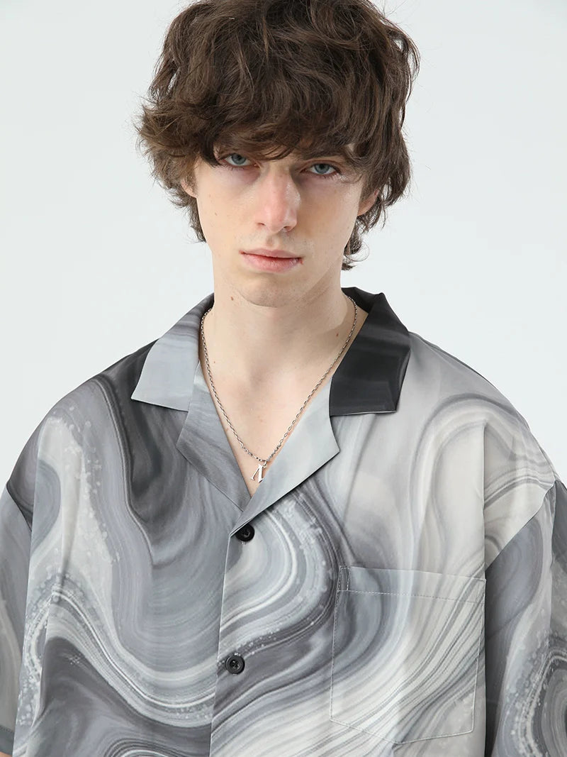 NOSAW Marble Button Up Shirt