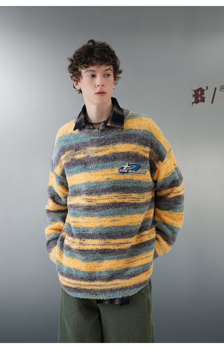 BJHG Contrast Painted Stripe Sweater