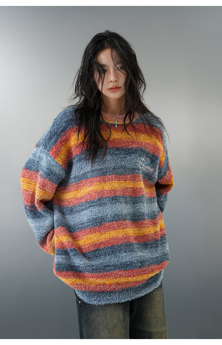 BJHG Contrast Painted Stripe Sweater
