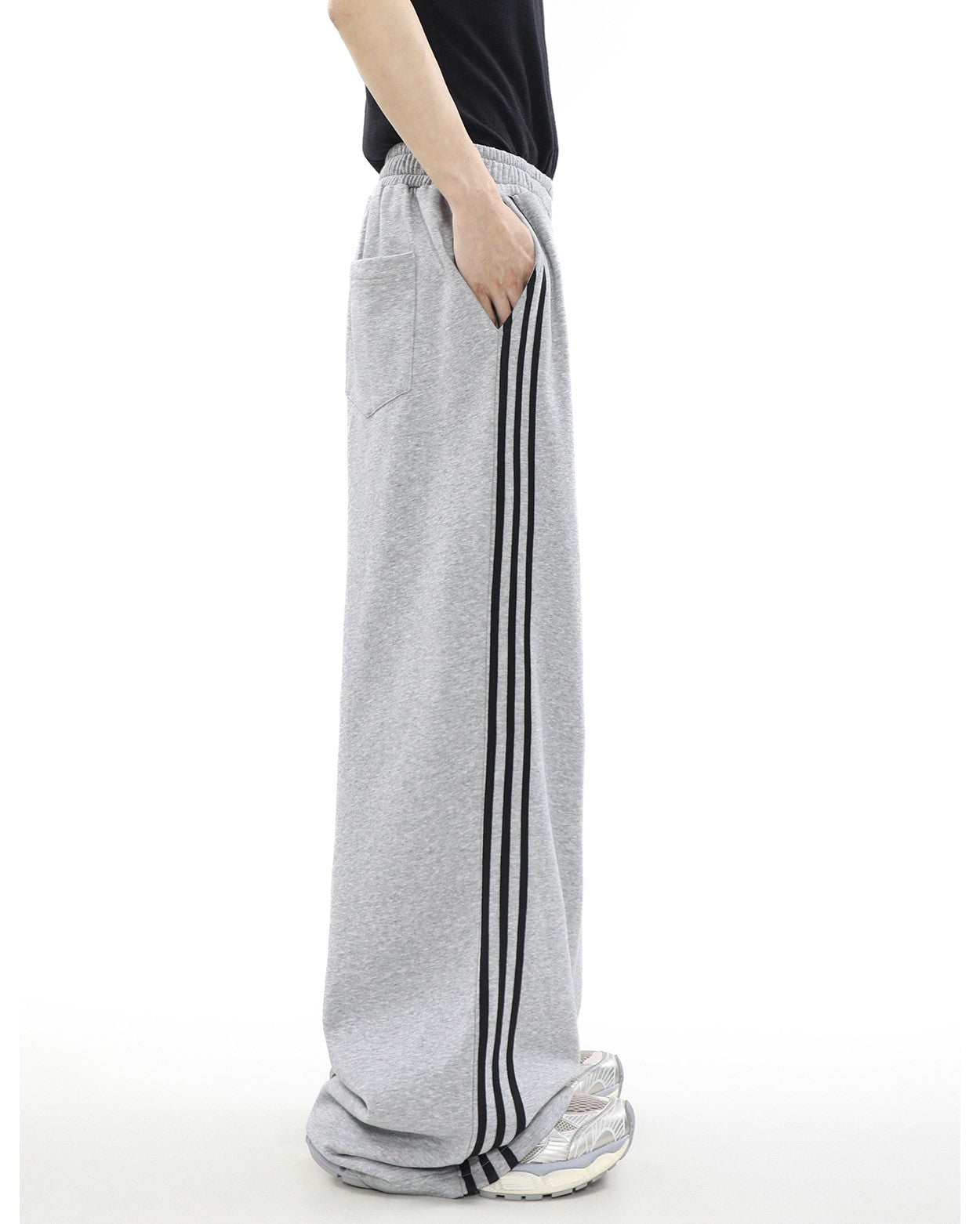 MRNEARLY Wide Leg Track Pants
