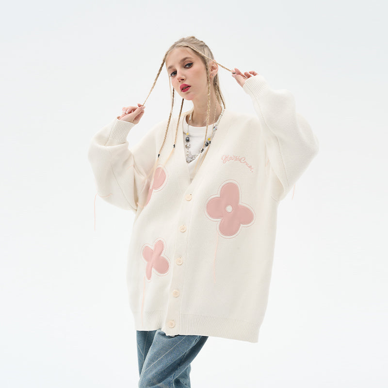 HARSH and CRUEL "Solitary Flower" Tassel Knit Cardigan