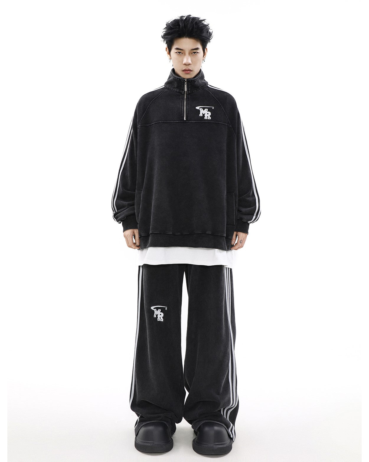 MRNEARLY Wide Leg Track Pants