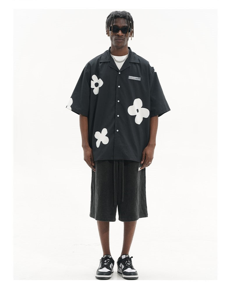 HARSH and CRUEL Solitary Flower Button-Up