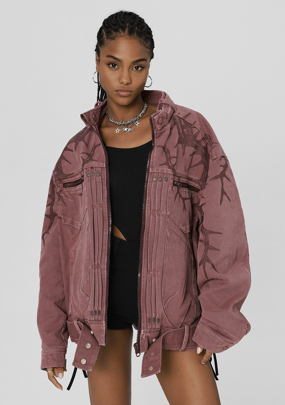 JHYQ Embossed Thorn Heavyweight Jacket