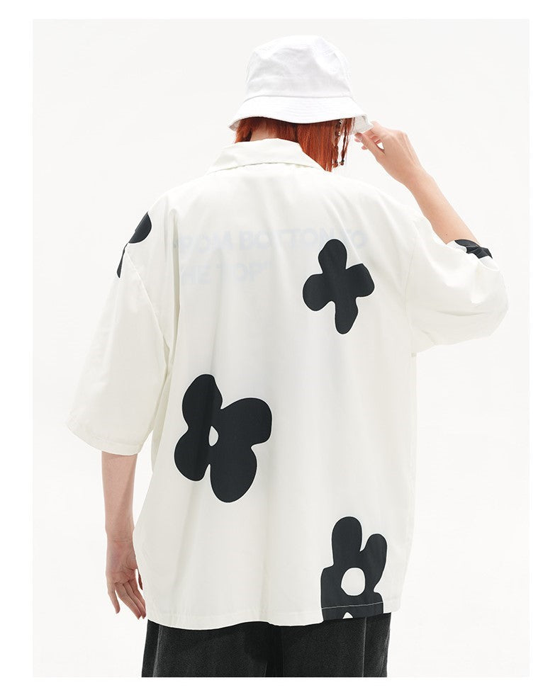 HARSH and CRUEL Solitary Flower Button-Up