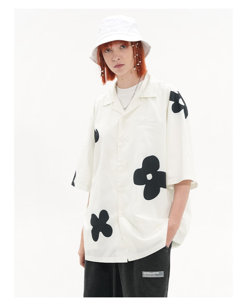 HARSH and CRUEL Solitary Flower Button-Up