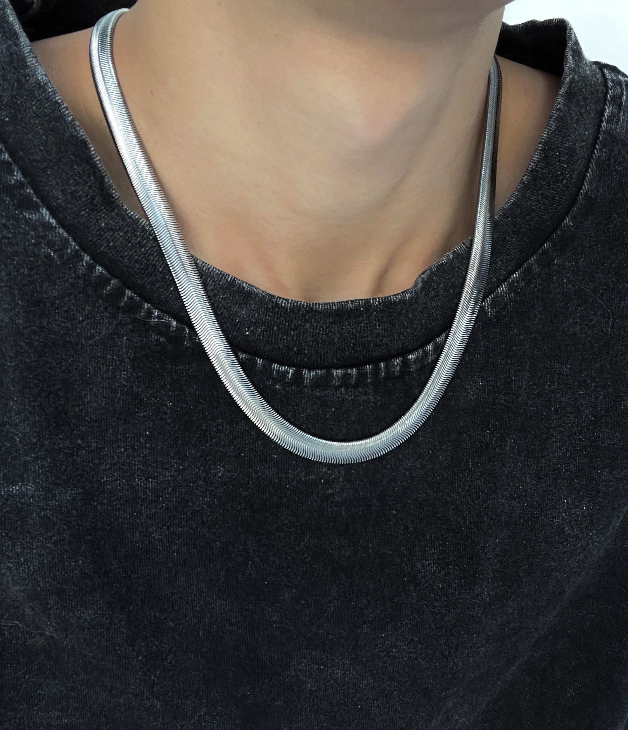 MINBIN Wide Snake Chain Necklace