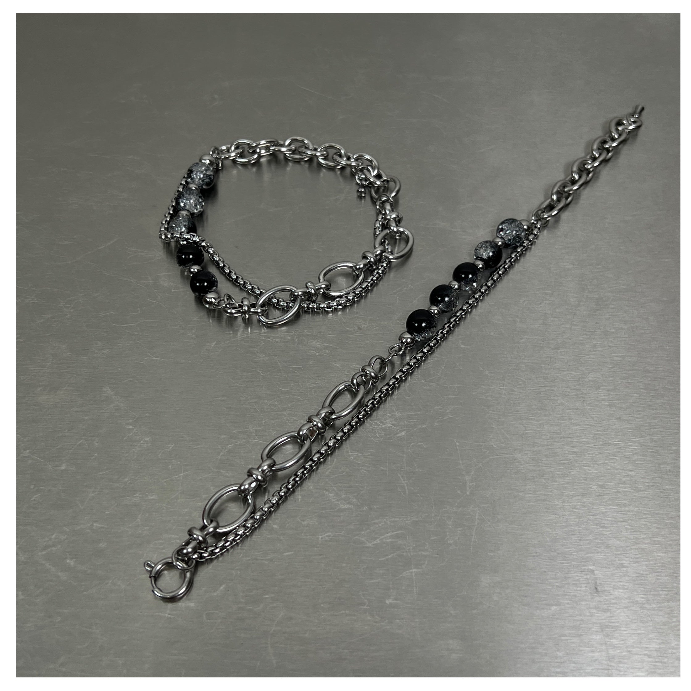 MINBIN Double-Layered Beaded Stone Bracelet