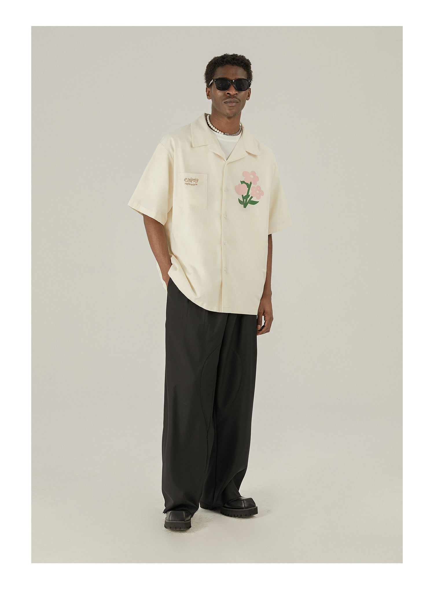 EMPTY REFERENCE Off-White Button-Up Shirt