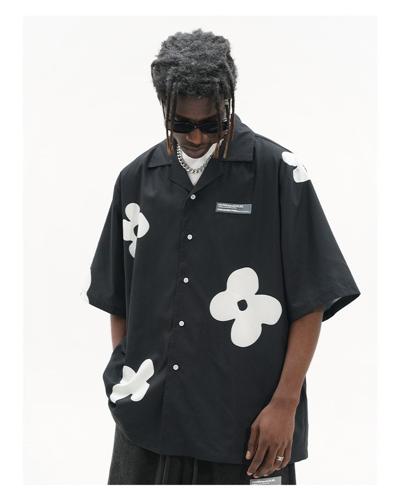 HARSH and CRUEL Solitary Flower Button-Up