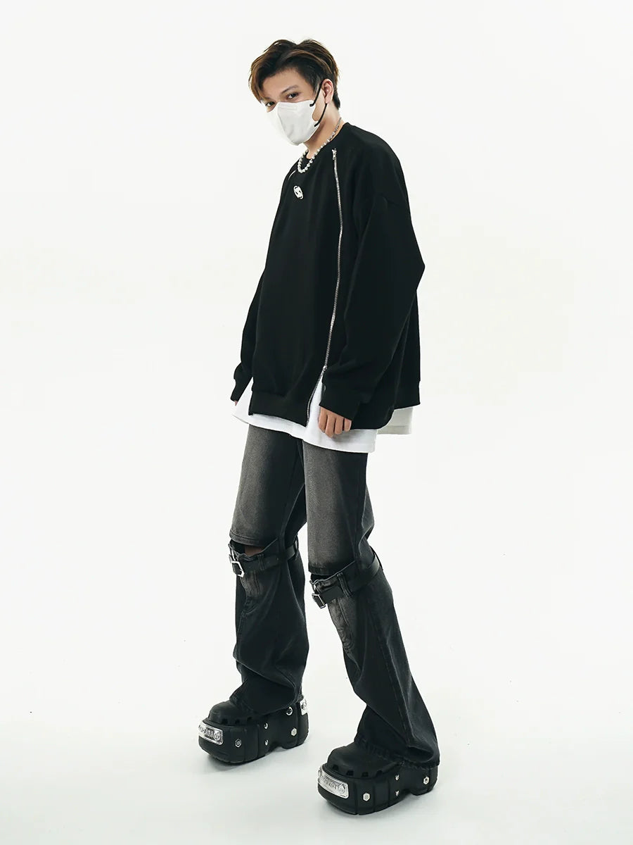GCINIM Faded Buckle-Knee Jeans