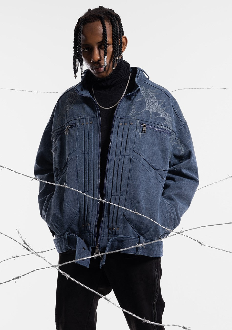 JHYQ Embossed Thorn Heavyweight Jacket