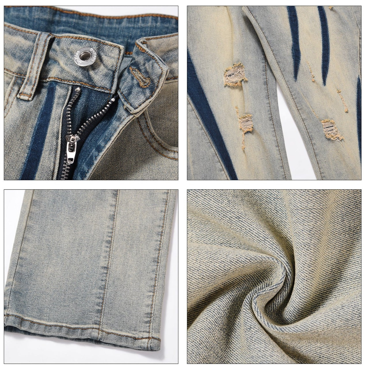 MaxDstr Scratch Ripped Jeans