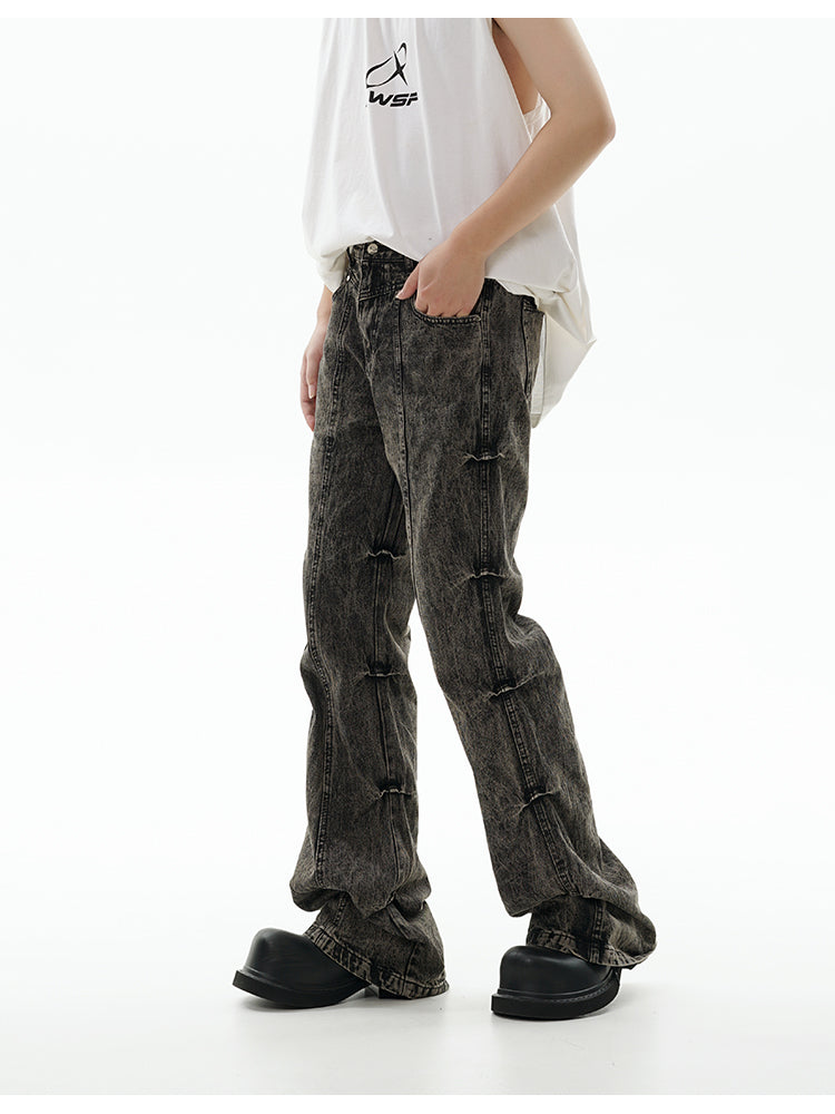 GCINIM Acid Wash Paneled Jeans