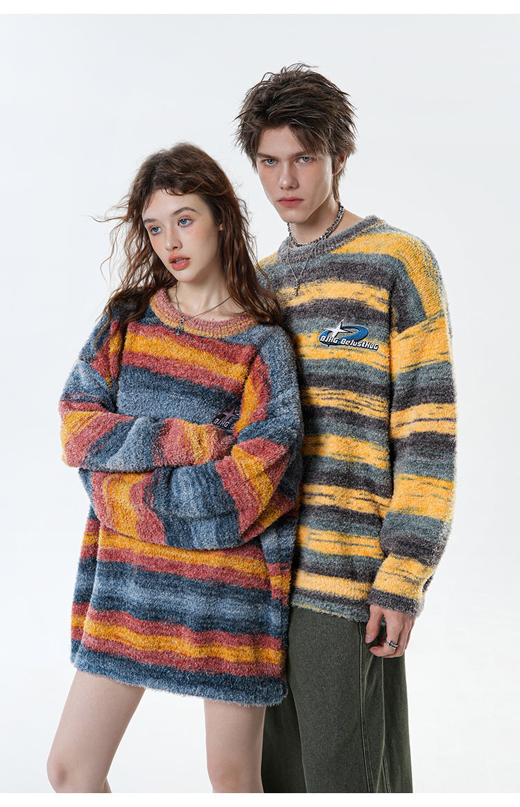 BJHG Contrast Painted Stripe Sweater