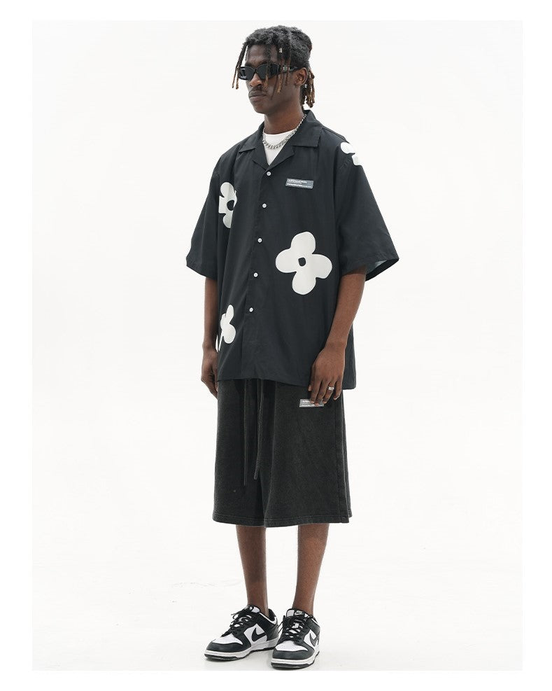 HARSH and CRUEL Solitary Flower Button-Up
