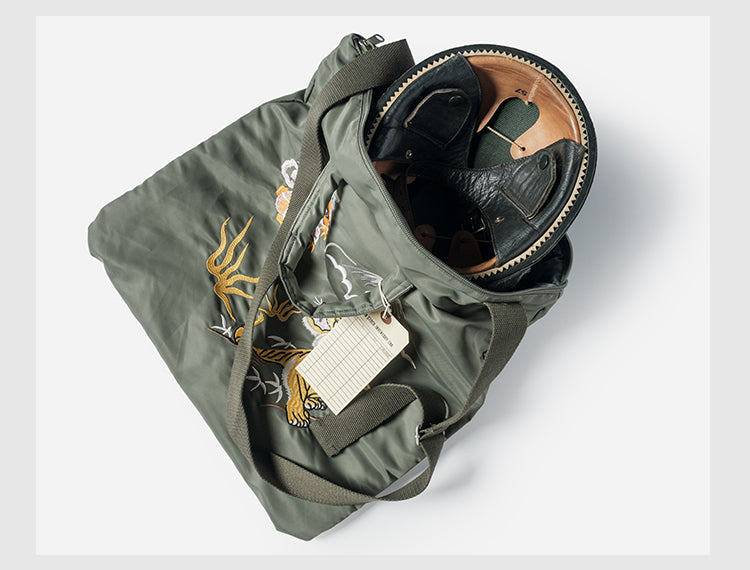 Vintage Style "Yokosuka" Embroidered Nylon Bag