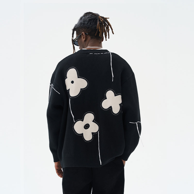 HARSH and CRUEL "Solitary Flower" Tassel Knit Cardigan