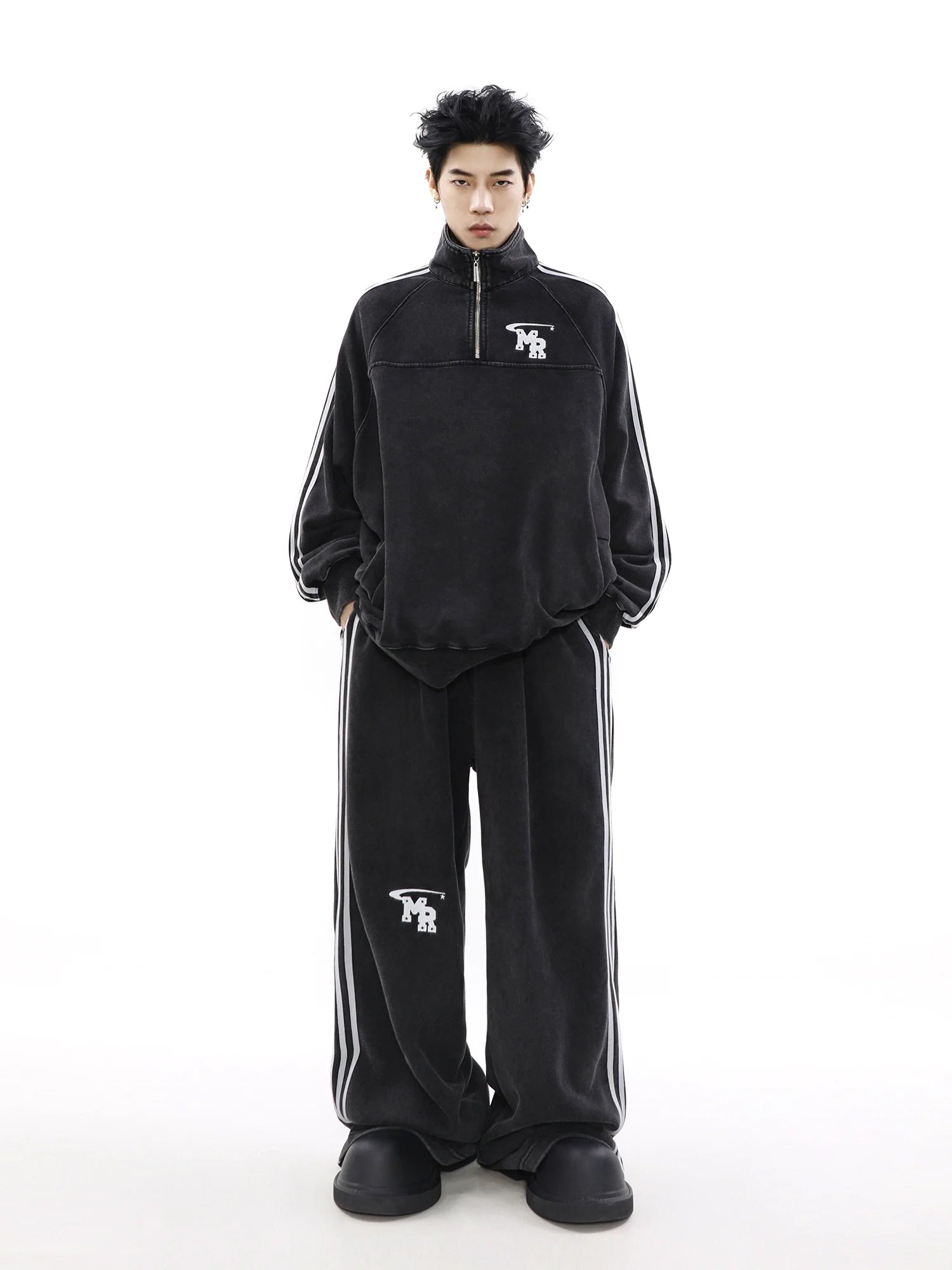MRNEARLY Wide Leg Track Pants