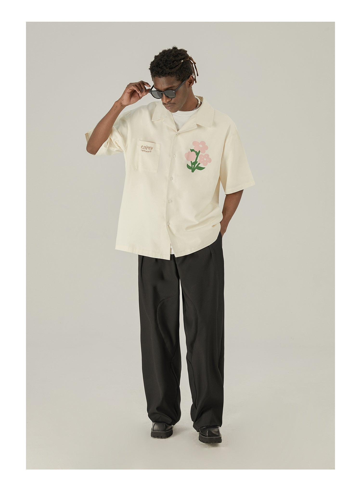 EMPTY REFERENCE Off-White Button-Up Shirt