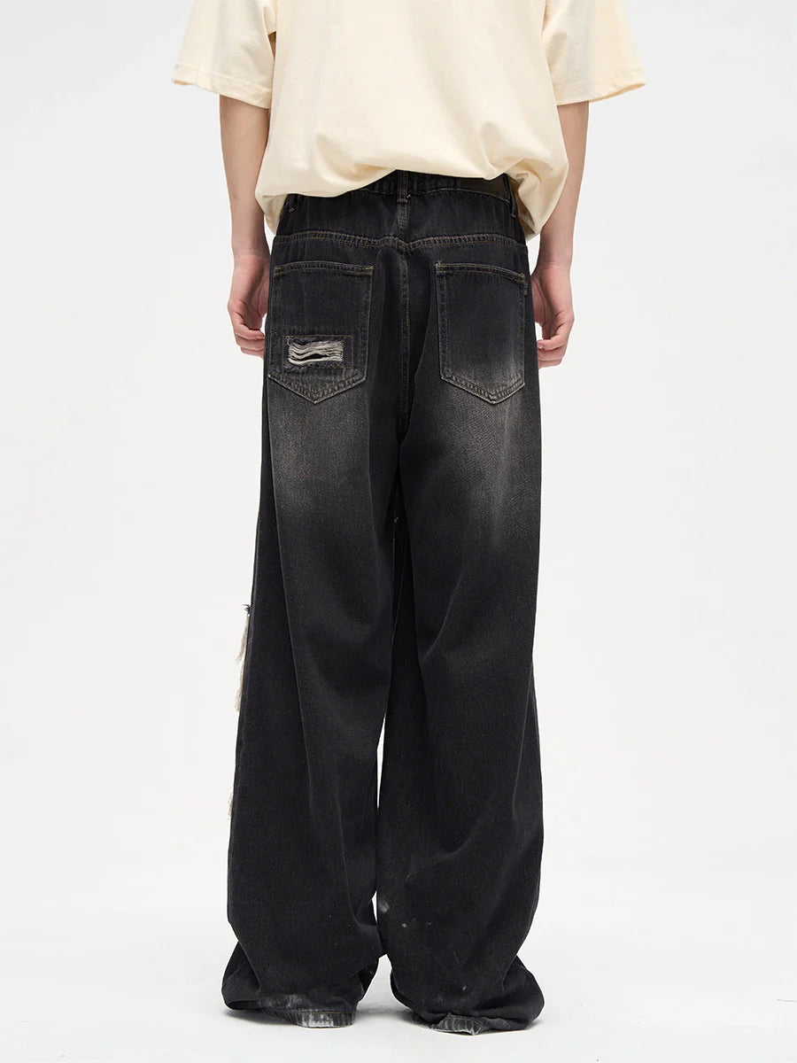 WLNEXT Patched Distressed Jeans