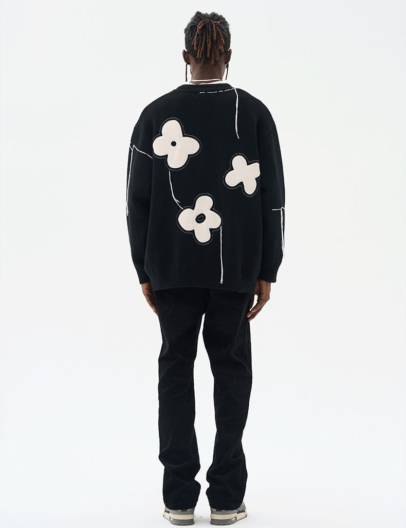 HARSH and CRUEL "Solitary Flower" Tassel Knit Cardigan